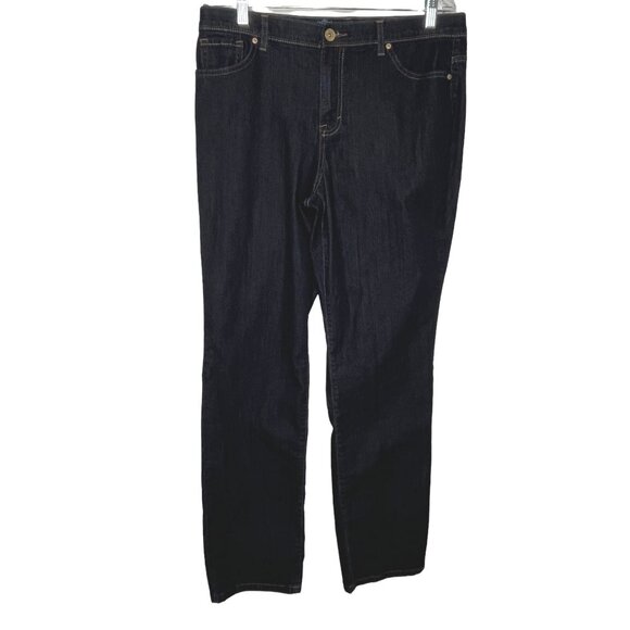 Style & Co Dark Wash Straight Leg Jeans Size 14 L Stretch Denim - Picture 1 of 11